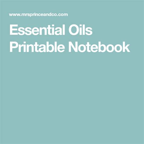 Free Essential Oil Notebook Printables